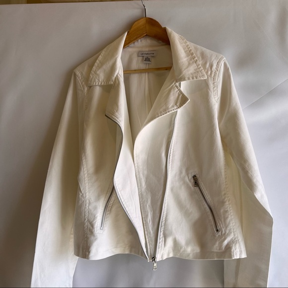 Liz Claiborne Jackets & Blazers - Liz Claiborne Light Lined Jacket XL White Zippered Front And Pockets
